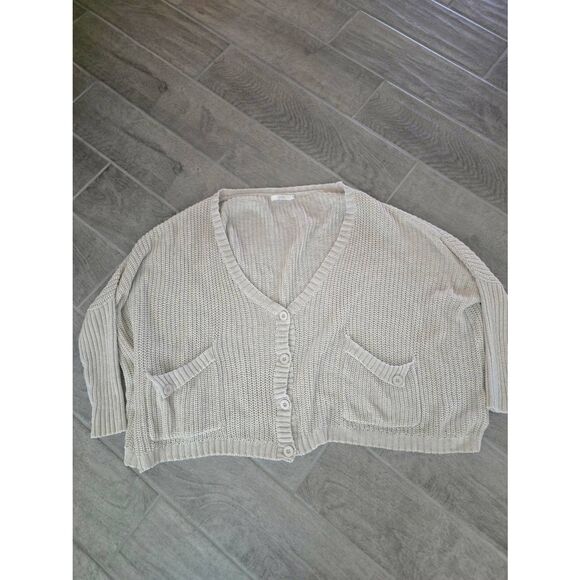 Millau Knit Oversized Knit Crochet Cardigan Beige‎ Size Small Medium - Picture 1 of 7